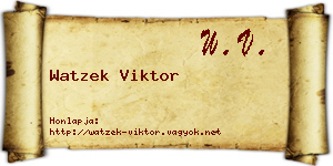 Watzek Viktor névjegykártya